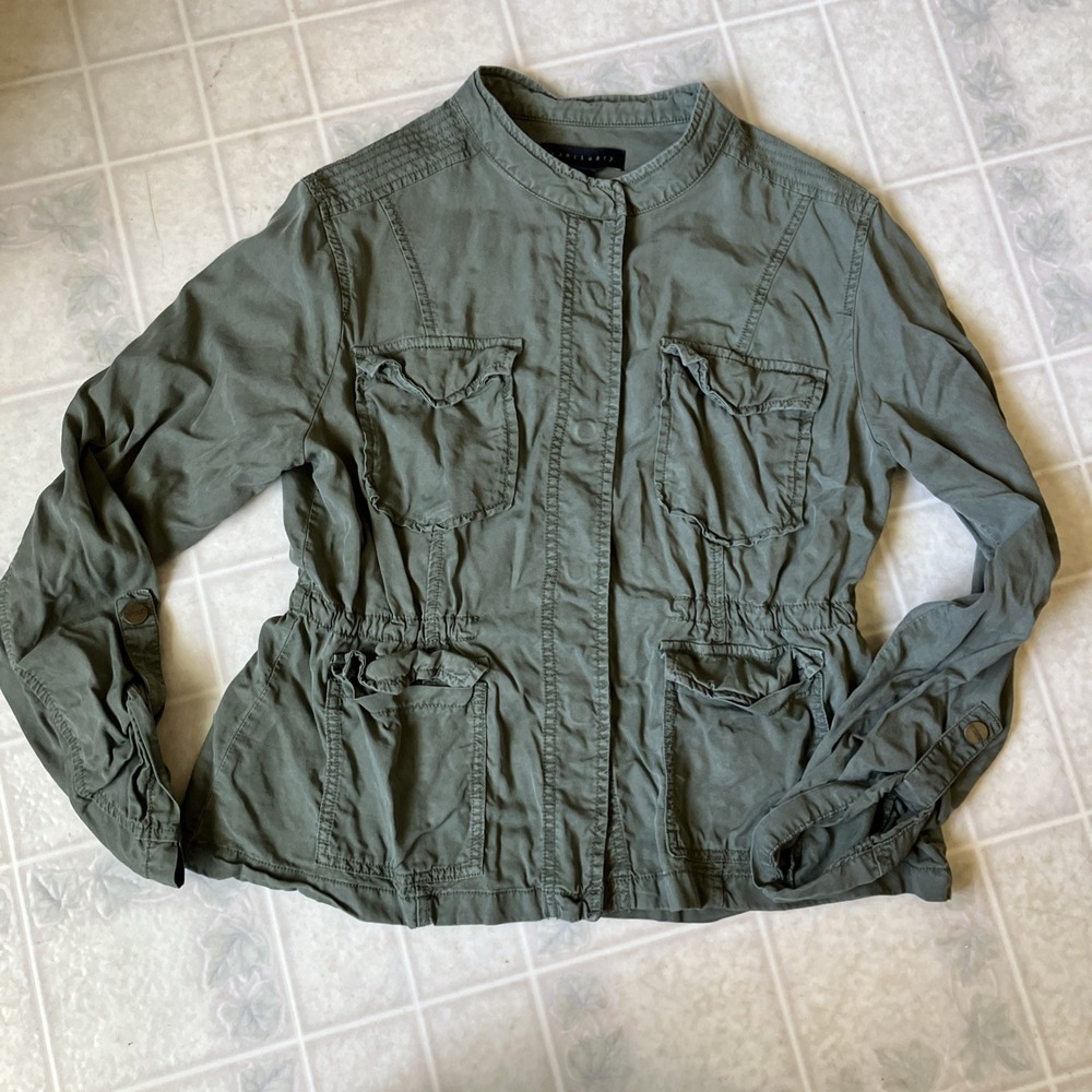 Sanctuary Olive Green Snap Front Lightweight Utility Jacket Gorpcore medium‎